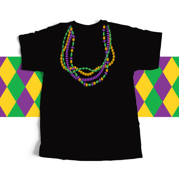 Beaded necklace Mardi Gras DARK Tshirt