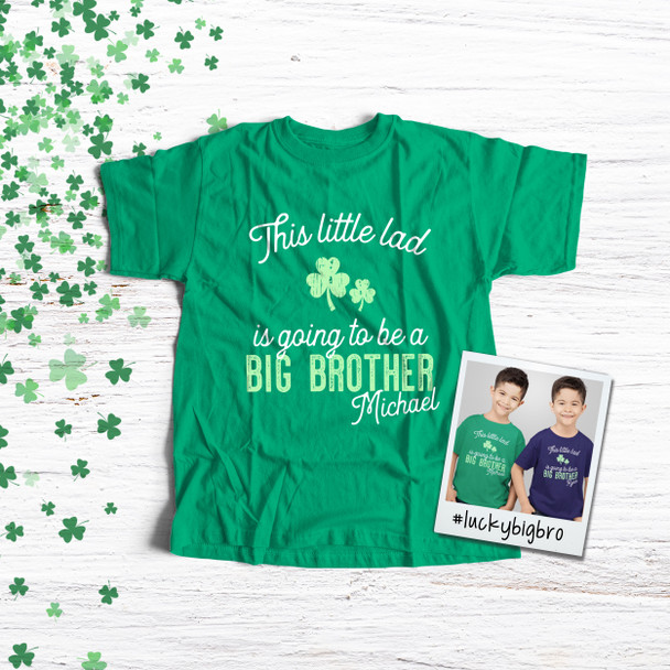 Big brother to be shirt little lad pregnancy announcement DARK Tshirt