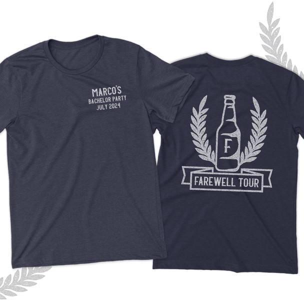 Bachelor party farewell tour personalized DARK Tshirt