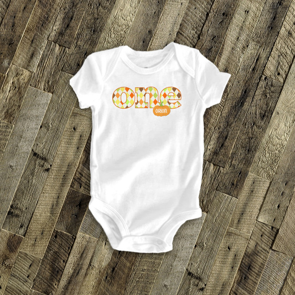 First birthday one pumpkin bodysuit or Tshirt