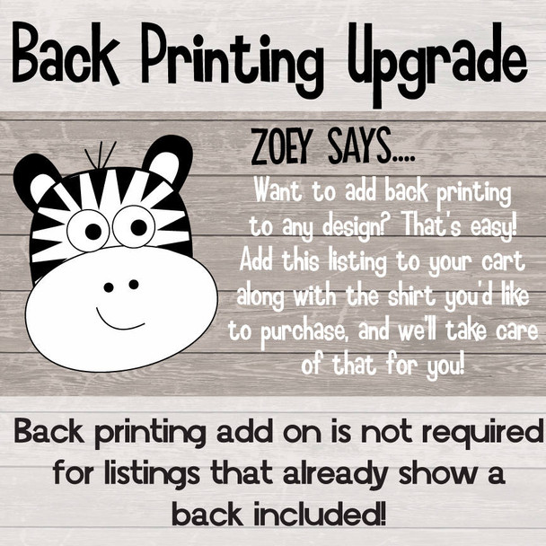 $2.00 CUSTOM PRINTING ADD ON FEE
