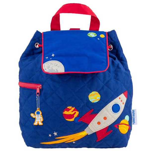 Space QUILTED backpack by Stephen Joseph with personalized embroidery option