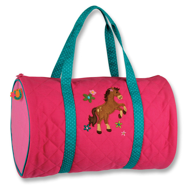 Horse pink QUILTED duffle by Stephen Joseph with personalized embroidery option