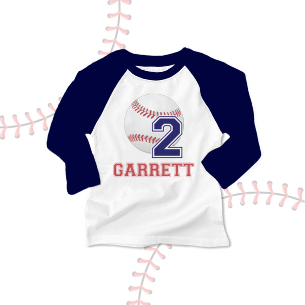 Birthday baseball boy or girl personalized raglan shirt