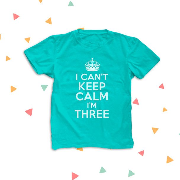 Third birthday or any age can't keep calm DARK birthday Tshirt