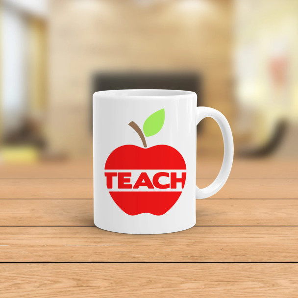 Teacher apple teach coffee mug