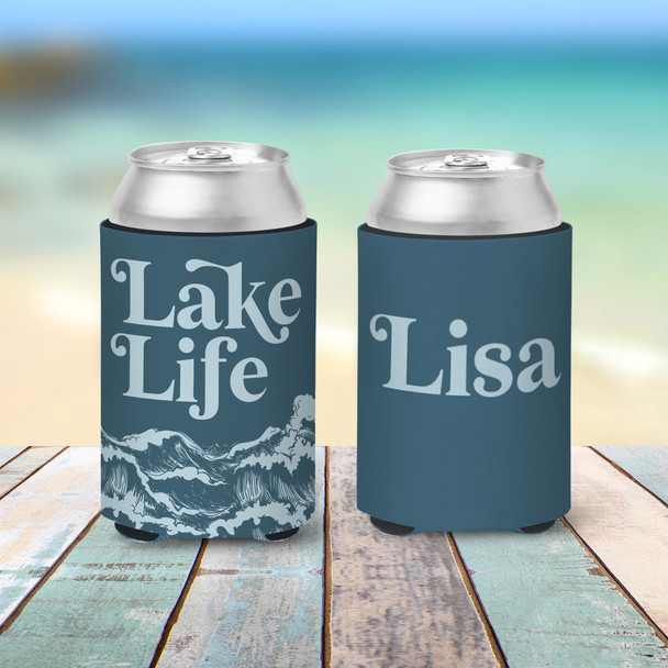 Lake life personalized slim or regular size can coolie
