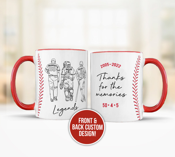 Baseball legends wainwright molina pujols commemorative coffee mug