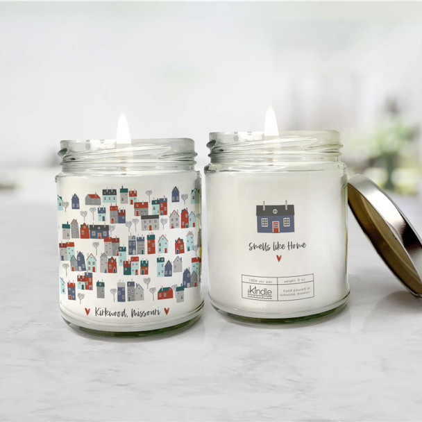 Holiday hometown village smells like home soy blend wax candle