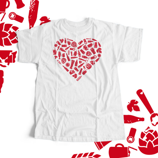 Valentine heart love beer Tshirt