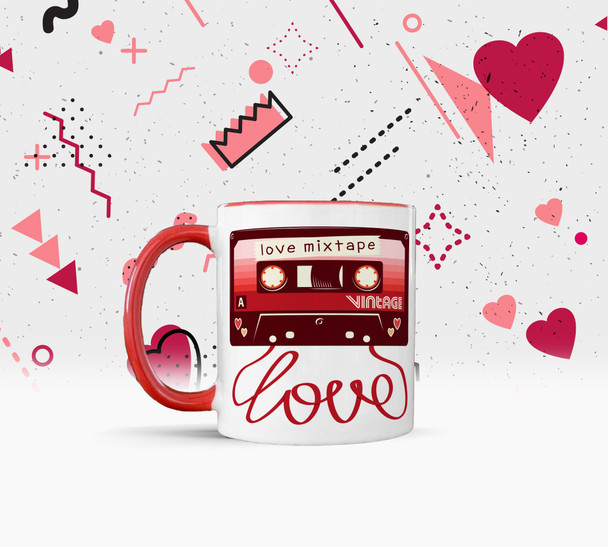 Vintage love mixtape cassette coffee mug