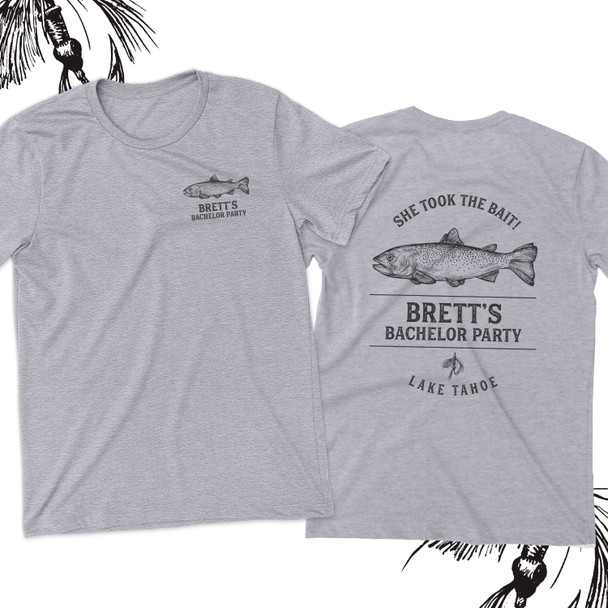 Bachelor party she took the bait personalized Tshirt