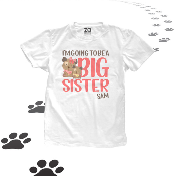 I'm going to be a big sister puppy dog pregnancy announcement Tshirt