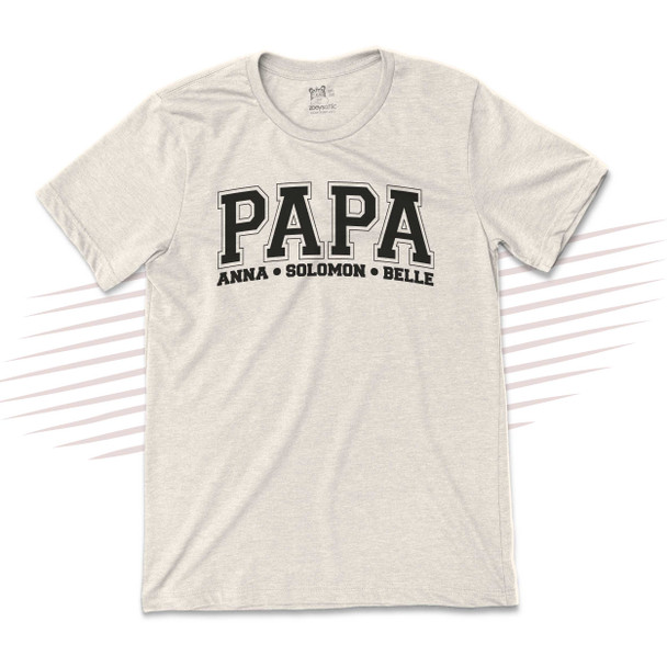 Papa athletic font personalized unisex adult Tshirt 