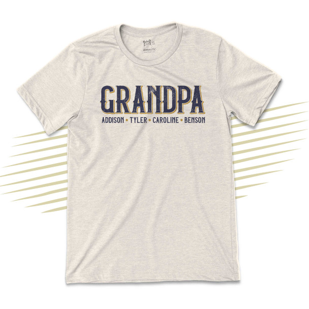 Grandpa distressed font personalized unisex adult Tshirt 