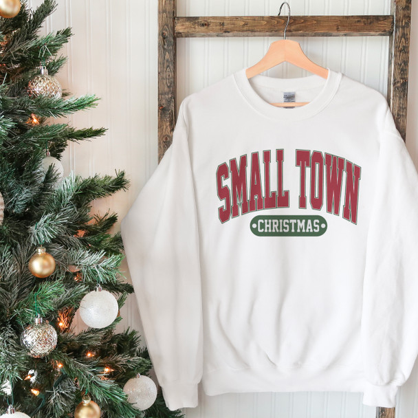 Small Town Christmas unisex adult crew neck sweatshirt