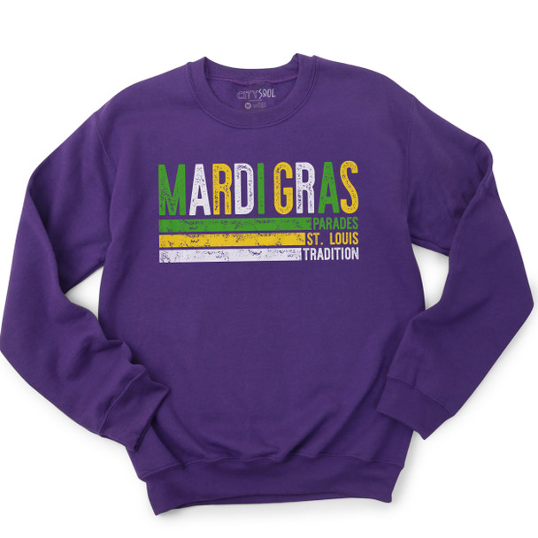 Mardi Gras parades St. Louis tradition unisex adult sweatshirt