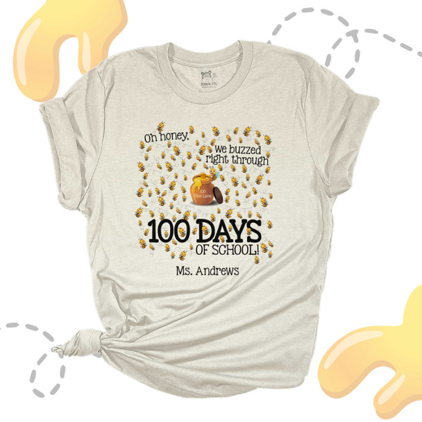 Teacher 100 days honey bees Tshirt