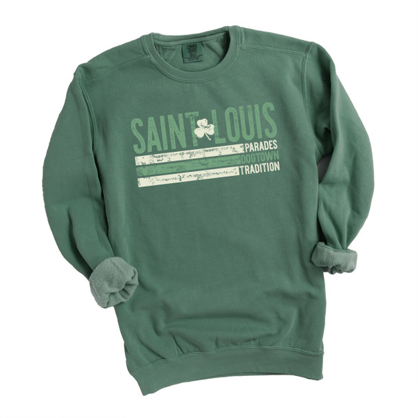 St. Patrick's Day saint louis parades dogtown tradition comfort colors crew neck sweatshirt