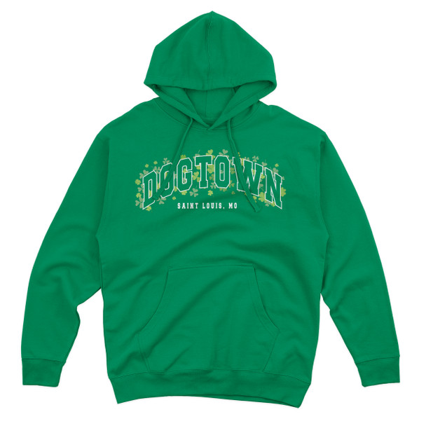 St. Patrick's Day dogtown saint louis shamrocks kelly green hooded sweatshirt