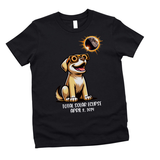 Total Solar Eclipse April 8, 2024 adorable puppy dog kids Tshirt