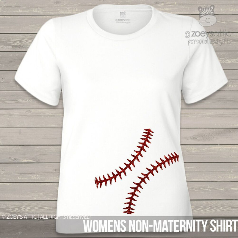 Sparkly Maternity Shirt Glitter Baseball Seams Custom Maternity Top