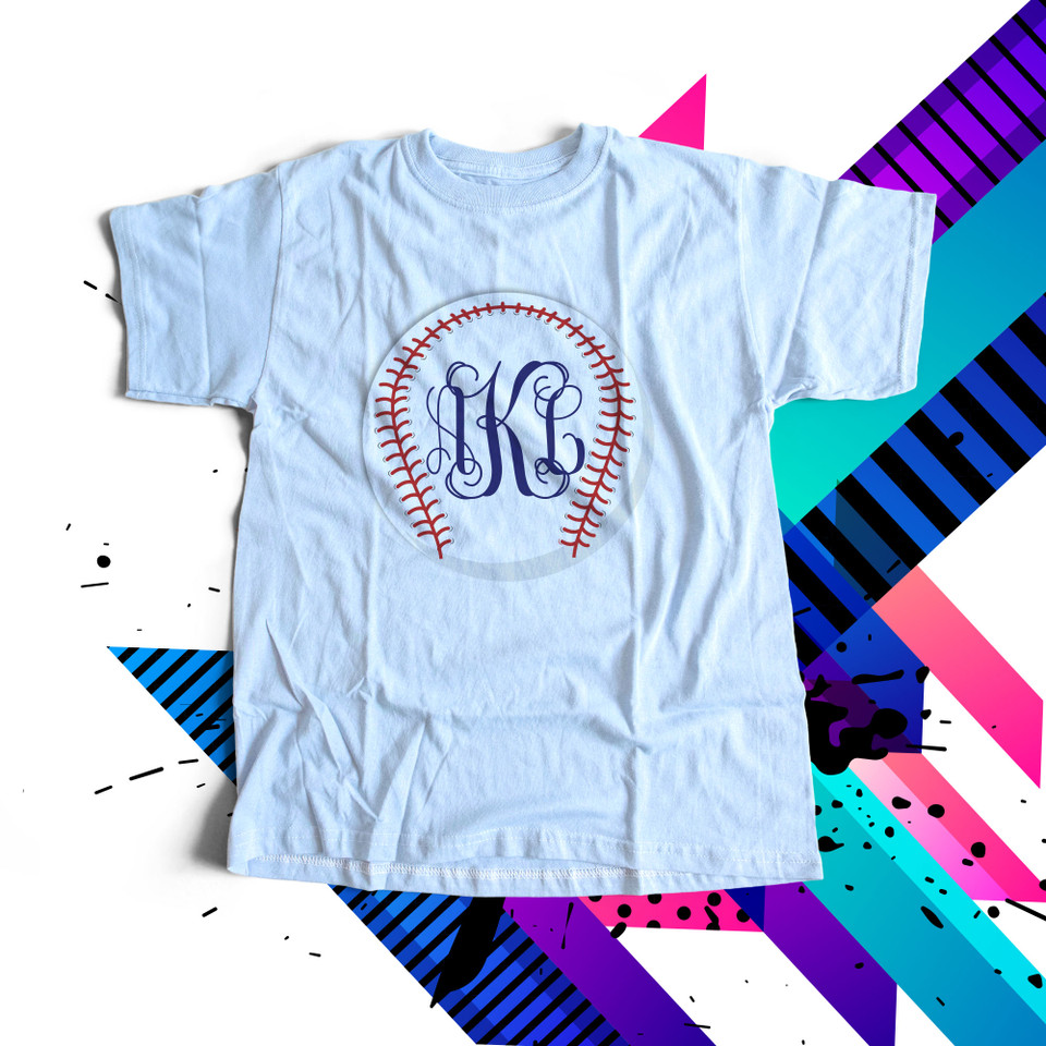 personalized shirt, monogram baseball, girl tshirt
