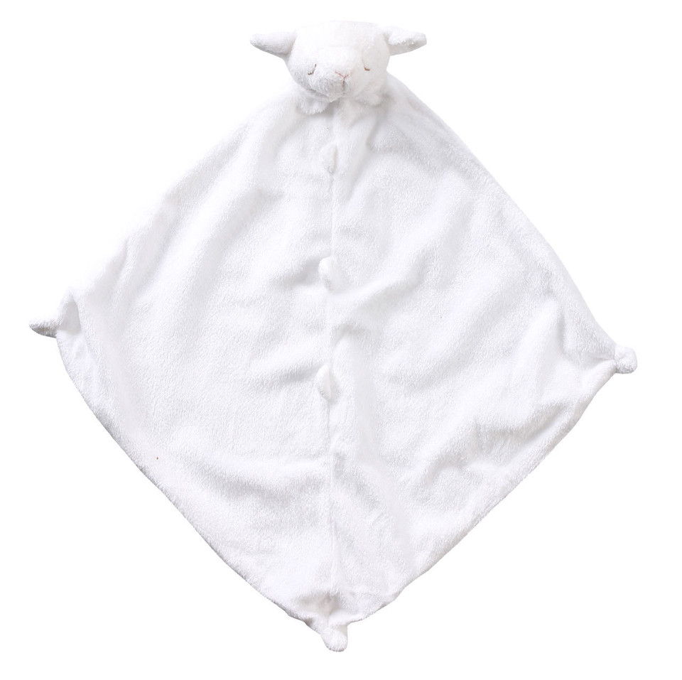 angel dear blankies, white lamb personalized embroidered lovie