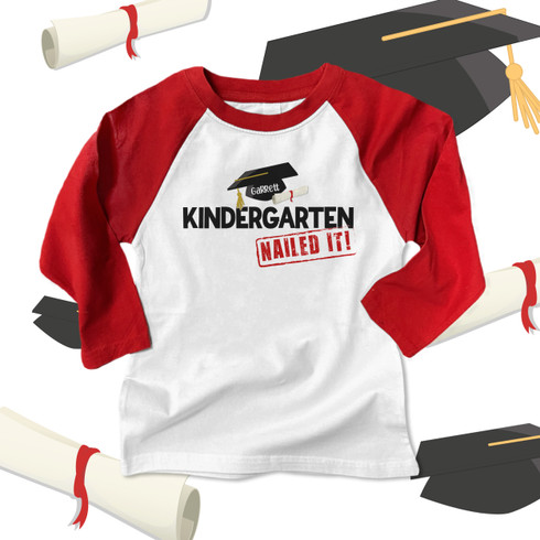 personalized kids shirt, kindergarten completion diploma and graduation ...