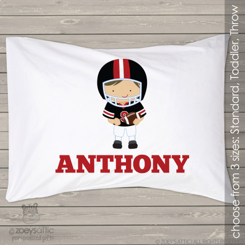Football player sports theme personalized pillowcase / pillow