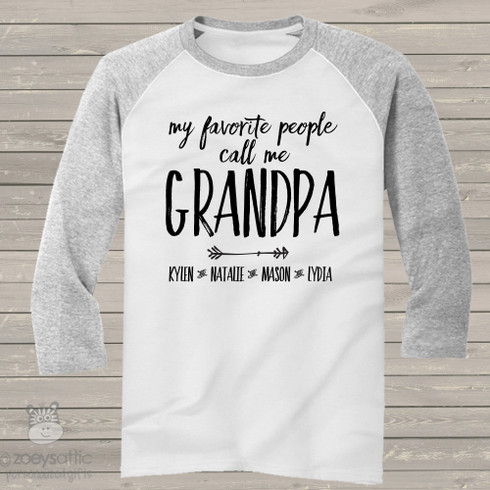 Call Me Grandpa Arrow Raglan Baseball Shirt