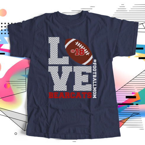 Football mom dark Tshirt LOVE
