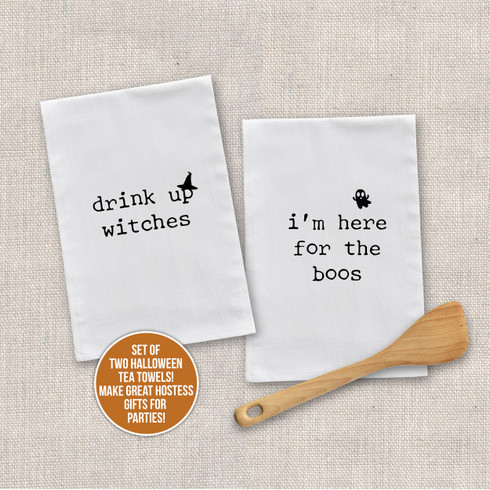 Halloween Kitchen Towel - Spider Web Tea Towel - Witch Chair