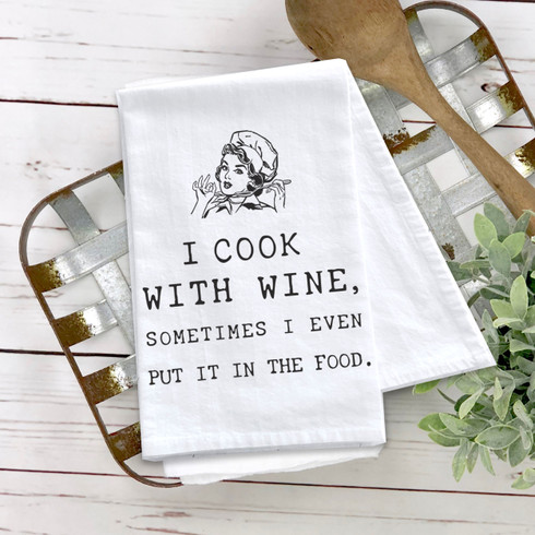 Will Cook For Wine Custom Kitchen Towels