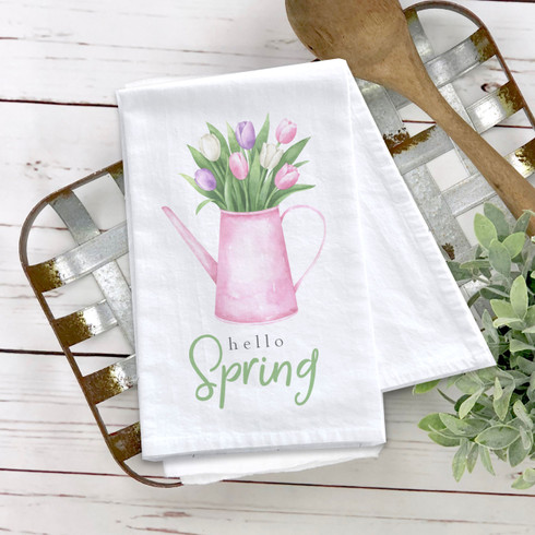 Spring Daisy and Tulip Floral Tea Towels, Hand Towels, Tea Towel Set,  Floral Dish Towels, Daisies, Floral Kitchen Décor, Floral Tea Towel 