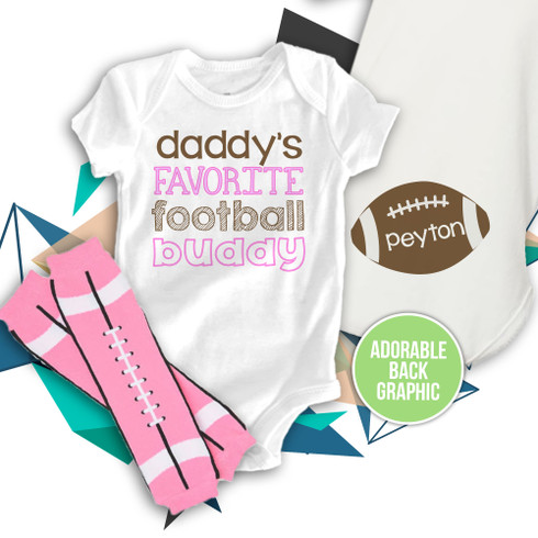 Girl football buddy bodysuit and leg warmer set