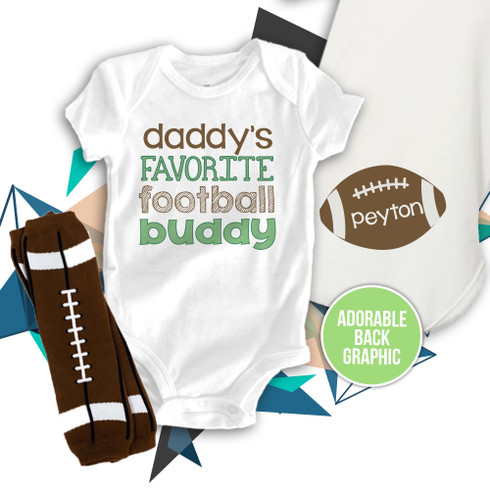 Boy football buddy bodysuit and leg warmer set