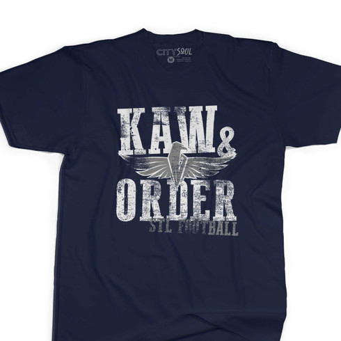 Funny kaw & order STL football unisex adult DARK Tshirt