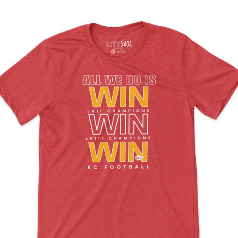 KC football super bowl champions all we do is win win win unisex adult tshirt or sweatshirt
