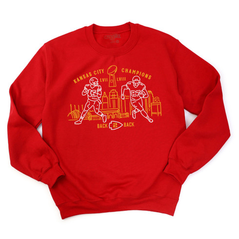 Kansas City champions arrowhead back 2 back super bowl wins unisex adult tshirt or sweatshirt