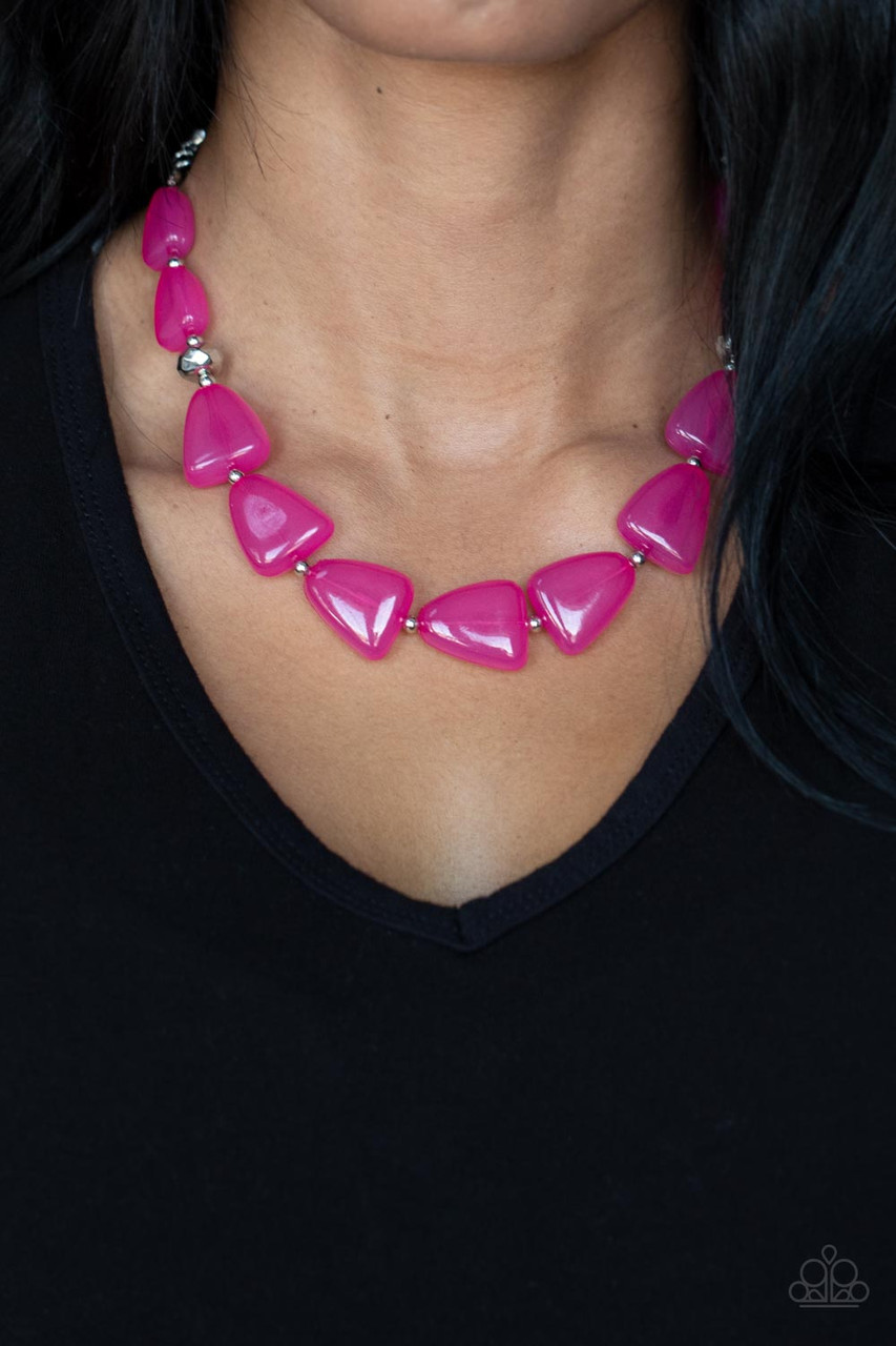 Radiant Reflections Paparazzi Necklace in Pink