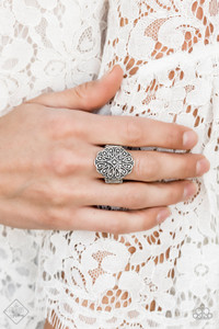 Embossed in ornate teardrop patterns, a scalloped silver frame swirls atop the finger for a whimsical look. Features a stretchy band for a flexible fit.
Sold as one individual ring. Embossed in ornate teardrop patterns, a scalloped silver frame swirls atop the finger for a whimsical look. Features a stretchy band for a flexible fit.
Sold as one individual ring.