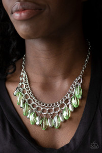 Faceted silver and glassy red, pink, blue or green beads swing from the bottom of ornate silver links, creating a vivacious fringe below the collar. Features an adjustable clasp closure.
Sold as one individual necklace. Includes one pair of matching earrings. Faceted silver and glassy red, pink, blue or green beads swing from the bottom of ornate silver links, creating a vivacious fringe below the collar. Features an adjustable clasp closure.
Sold as one individual necklace. Includes one pair of matching earrings.