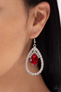 An oversized red teardrop rhinestone drips from the top of a shimmery silver teardrop frame encrusted in blinding white rhinestones for a dramatic effect. Earring attaches to a standard fishhook fitting.
Sold as one pair of earrings. An oversized red teardrop rhinestone drips from the top of a shimmery silver teardrop frame encrusted in blinding white rhinestones for a dramatic effect. Earring attaches to a standard fishhook fitting.
Sold as one pair of earrings.