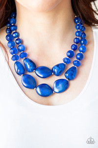 Varying in shape and opacity, a refreshing collection of glassy and iridescent Galaxy Blue beads layer below the collar for a boldly colorful look. Features an adjustable clasp closure.
Sold as one individual necklace. Includes one pair of matching earrings. Varying in shape and opacity, a refreshing collection of glassy and iridescent Galaxy Blue beads layer below the collar for a boldly colorful look. Features an adjustable clasp closure.
Sold as one individual necklace. Includes one pair of matching earrings.