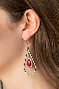 A dewy red cat's eye stone teardrop frame swings from the top of an angular silver teardrop, creating a whimsical lure. Earring attaches to a standard fishhook fitting.
Sold as one pair of earrings. A dewy red cat's eye stone teardrop frame swings from the top of an angular silver teardrop, creating a whimsical lure. Earring attaches to a standard fishhook fitting.
Sold as one pair of earrings.