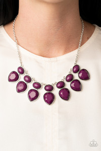 Featuring sleek silver fittings, rows of faceted Magenta Purple teardrop beads attach to the bottoms of polished Magenta Purple oval beads, creating a dangerously bold fringe below the collar. Features an adjustable clasp closure.
Sold as one individual necklace. Includes one pair of matching earrings. Featuring sleek silver fittings, rows of faceted Magenta Purple teardrop beads attach to the bottoms of polished Magenta Purple oval beads, creating a dangerously bold fringe below the collar. Features an adjustable clasp closure.
Sold as one individual necklace. Includes one pair of matching earrings.