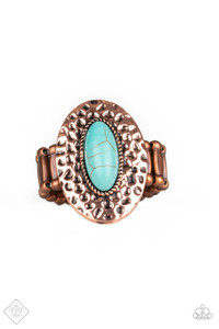 A refreshing turquoise stone is pressed into the center of a round copper frame hammered in antiqued shimmer for a handcrafted finish. Features a stretchy band for a flexible fit.
Sold as one individual ring. A refreshing turquoise stone is pressed into the center of a round copper frame hammered in antiqued shimmer for a handcrafted finish. Features a stretchy band for a flexible fit.
Sold as one individual ring.
