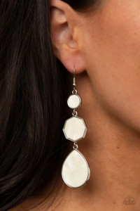 Featuring sleek silver fittings, a dainty collection of round, octagon, and teardrop shell-like frames link into a sleek lure. Earring attaches to a standard fishhook fitting.
Sold as one pair of earrings. Featuring sleek silver fittings, a dainty collection of round, octagon, and teardrop shell-like frames link into a sleek lure. Earring attaches to a standard fishhook fitting.
Sold as one pair of earrings.