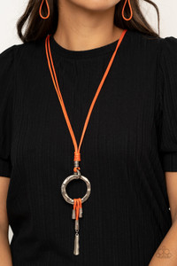 Infused with bold silver beaded accents, pieces of Amberglow cording loop around the bottom of a hammered silver hoop, creating a colorful artisan inspired pendant at the knotted end of lengthened Amberglow cording. Features an adjustable clasp closure.
Sold as one individual necklace. Includes one pair of matching earrings. Infused with bold silver beaded accents, pieces of Amberglow cording loop around the bottom of a hammered silver hoop, creating a colorful artisan inspired pendant at the knotted end of lengthened Amberglow cording. Features an adjustable clasp closure.
Sold as one individual necklace. Includes one pair of matching earrings.